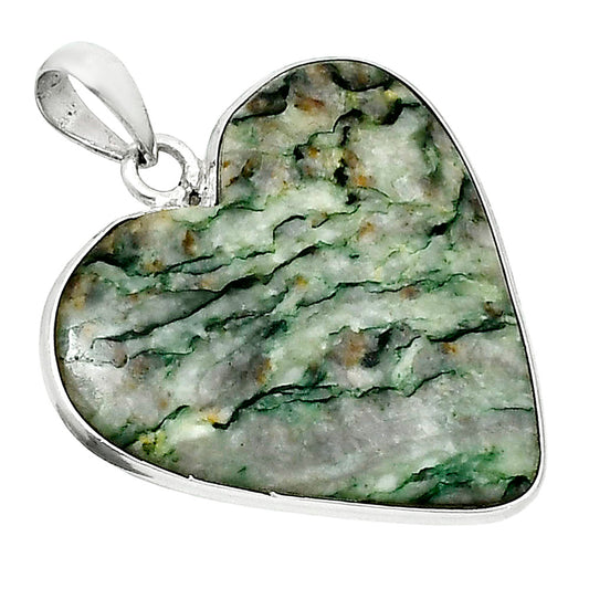 Heart Natural Green Mariposite Pendant P-1043 SDP157714