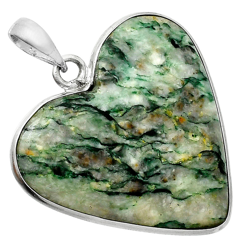Heart Natural Green Mariposite Pendant P-1043 SDP157716
