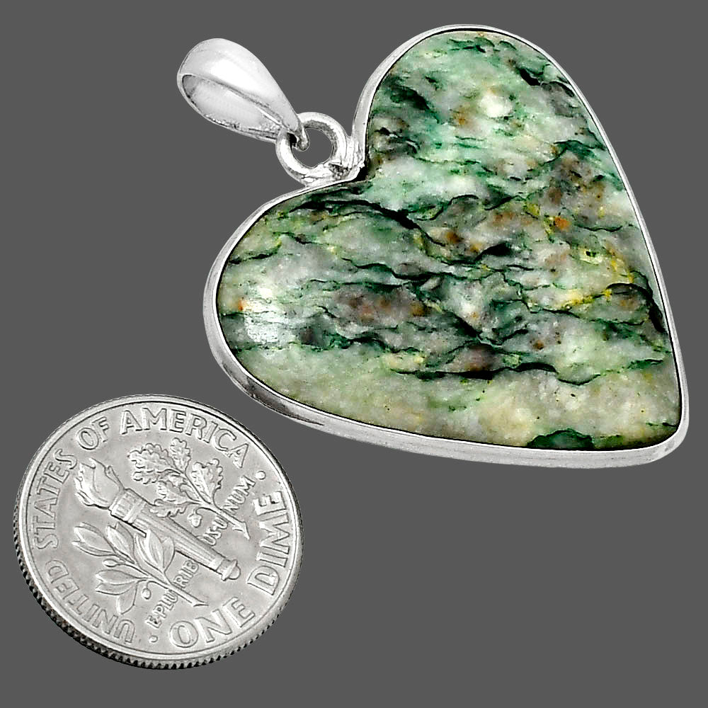 Heart Natural Green Mariposite Pendant P-1043 SDP157716