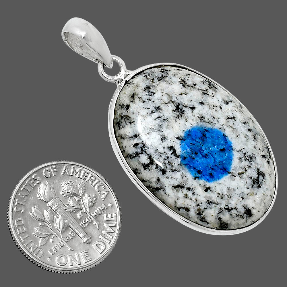 Natural K2 Blue - Azurite In Quartz Pendant P-1001 SDP157830