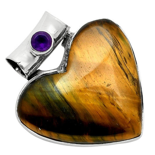 Natural Tiger Eye - Africa & Amethyst Pendant P-1300 SDP157971