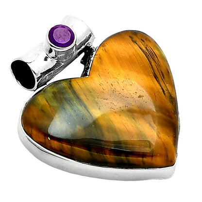 Natural Tiger Eye - Africa & Amethyst Pendant P-1300 SDP157971
