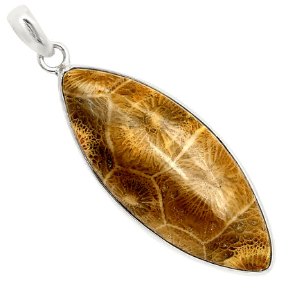 Natural Flower Fossil Coral Pendant P-1001 SDP158021