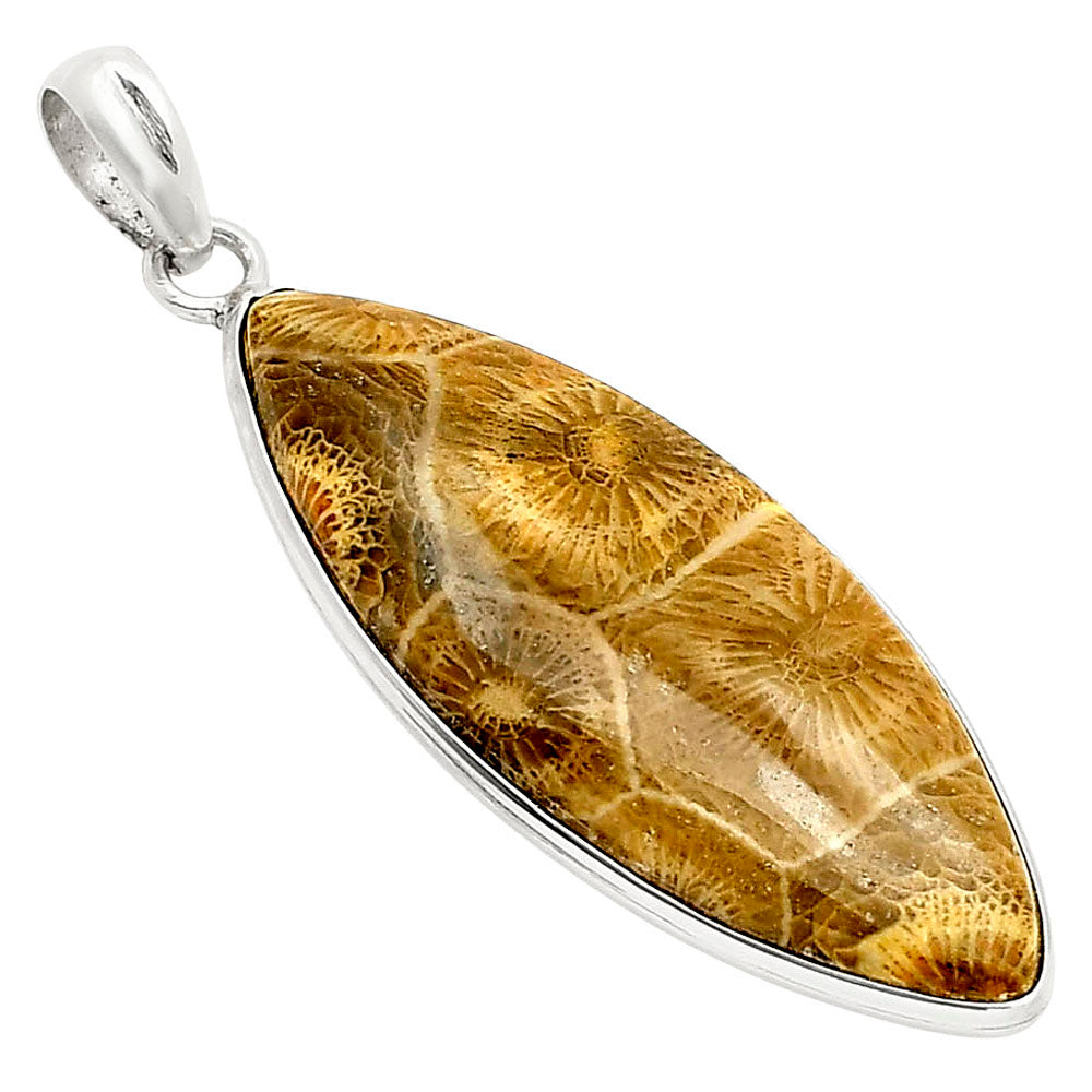 Natural Flower Fossil Coral Pendant P-1001 SDP158021