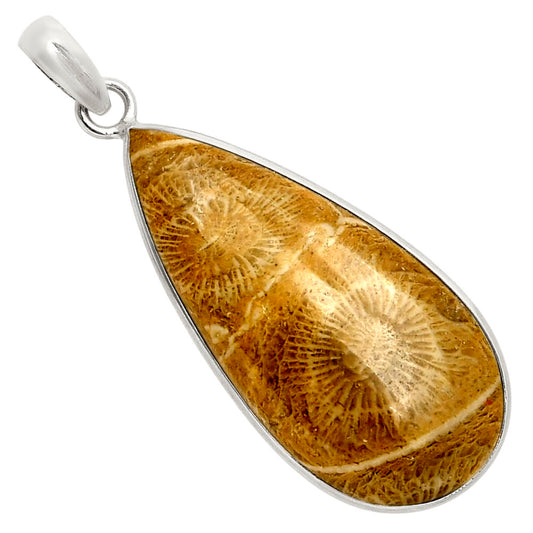 Natural Flower Fossil Coral Pendant P-1001 SDP158027