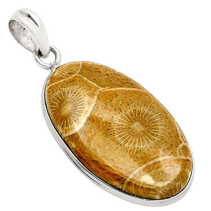 Natural Flower Fossil Coral Pendant P-1001 SDP158029