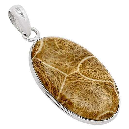 Natural Flower Fossil Coral Pendant P-1001 SDP158030