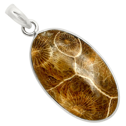 Natural Flower Fossil Coral Pendant P-1001 SDP158031