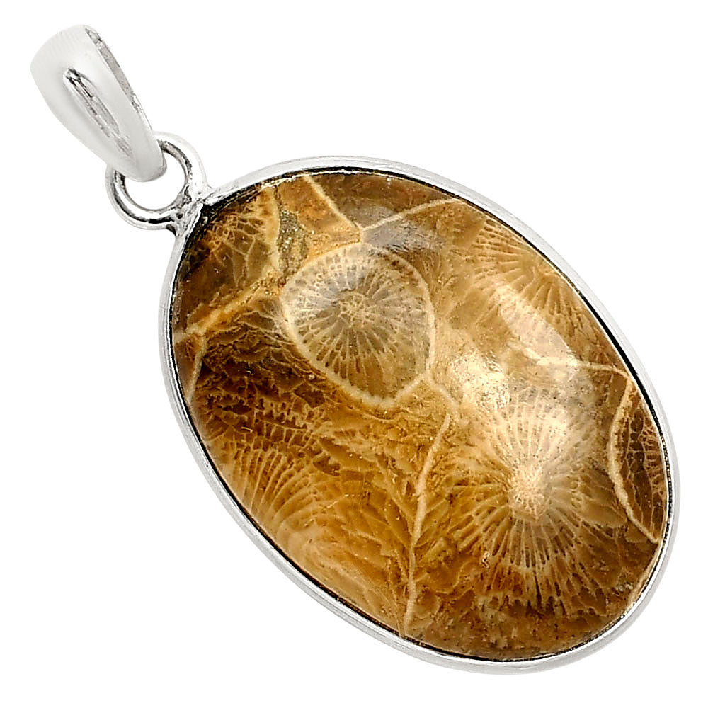 Natural Flower Fossil Coral Pendant P-1001 SDP158032