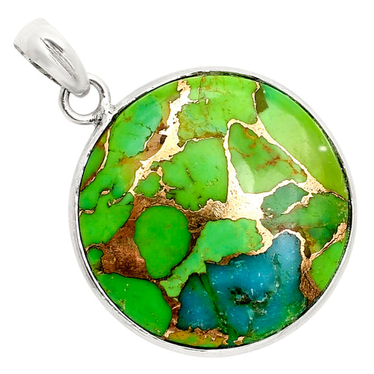 Blue Turquoise In Green Mohave Pendant P-1001 SDP158059