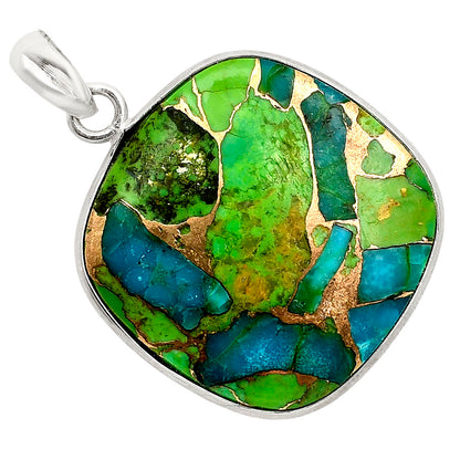Blue Turquoise In Green Mohave Pendant P-1001 SDP158061