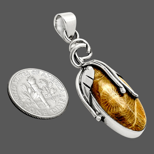 Flower Fossil Coral Pendant SDP158090
