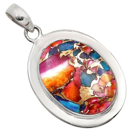 Kingman Orange Dahlia Turquoise Pendant P-1076 SDP158120