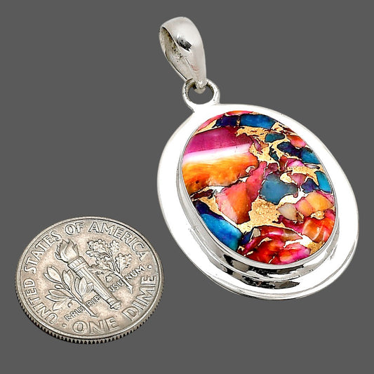 Kingman Orange Dahlia Turquoise Pendant P-1076 SDP158120