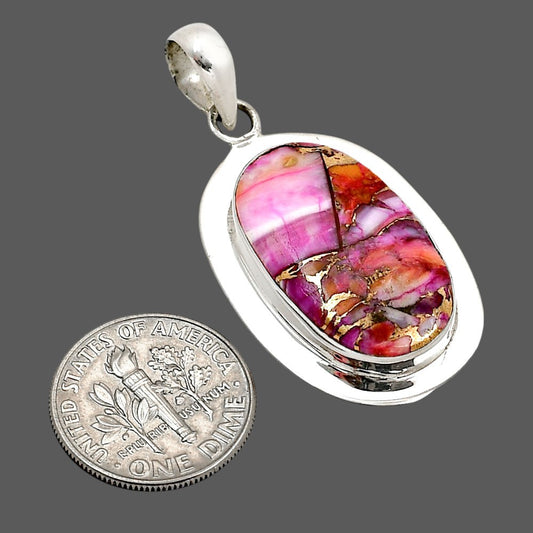 Kingman Orange Dahlia Turquoise Pendant P-1076 SDP158125