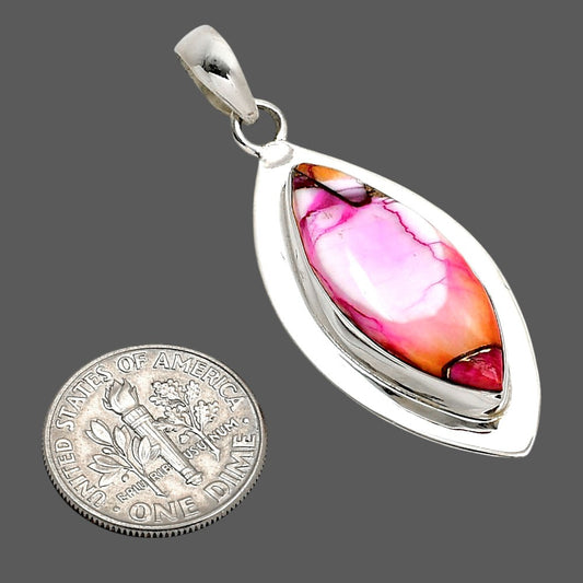 Kingman Orange Dahlia Turquoise Pendant P-1076 SDP158129