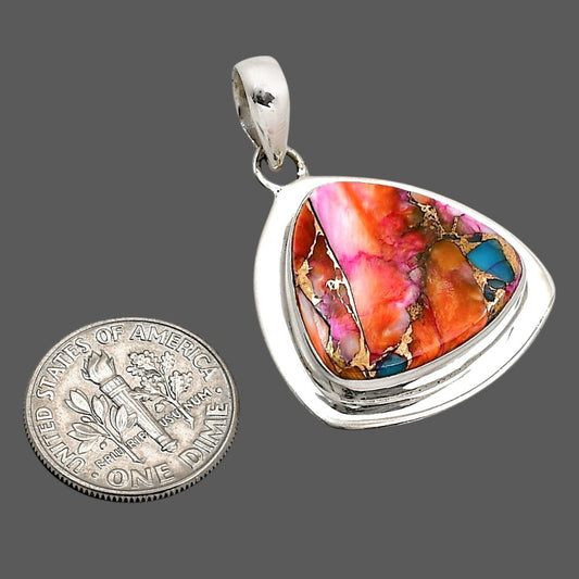 Kingman Orange Dahlia Turquoise Pendant P-1076 SDP158152