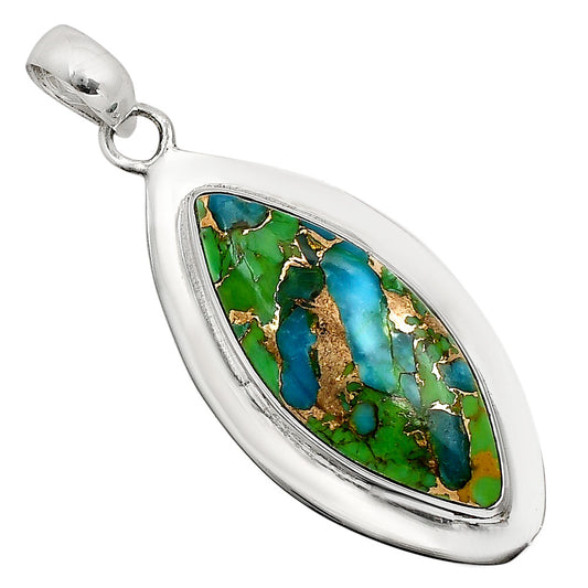 Blue Turquoise In Green Mohave Pendant P-1076 SDP158185