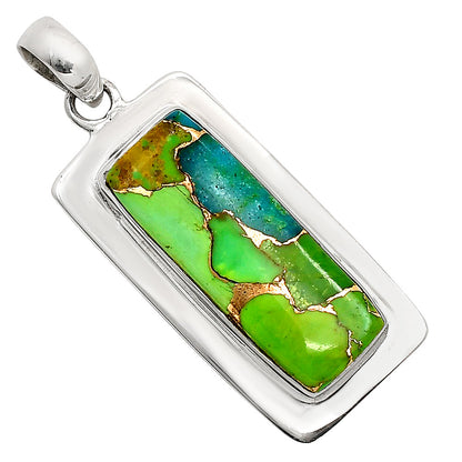 Blue Turquoise In Green Mohave Pendant P-1076 SDP158186