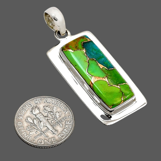Blue Turquoise In Green Mohave Pendant P-1076 SDP158186