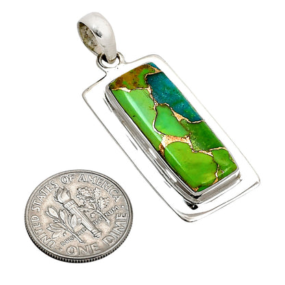 Blue Turquoise In Green Mohave Pendant P-1076 SDP158186