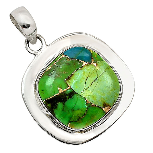 Blue Turquoise In Green Mohave Pendant P-1076 SDP158189