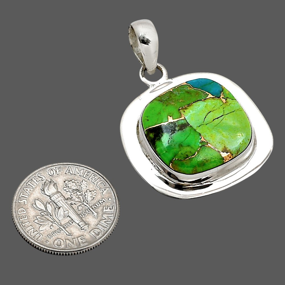Blue Turquoise In Green Mohave Pendant P-1076 SDP158189