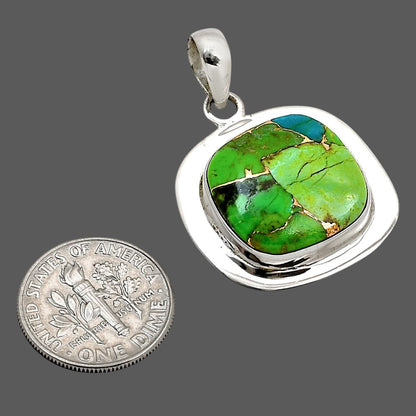 Blue Turquoise In Green Mohave Pendant P-1076 SDP158189