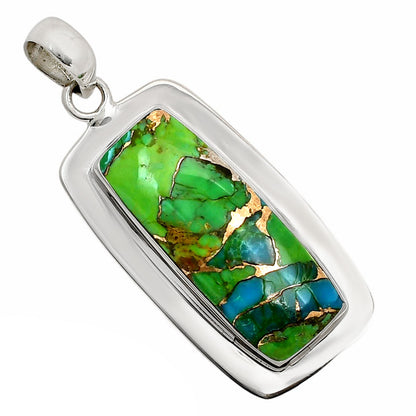 Blue Turquoise In Green Mohave Pendant P-1076 SDP158190