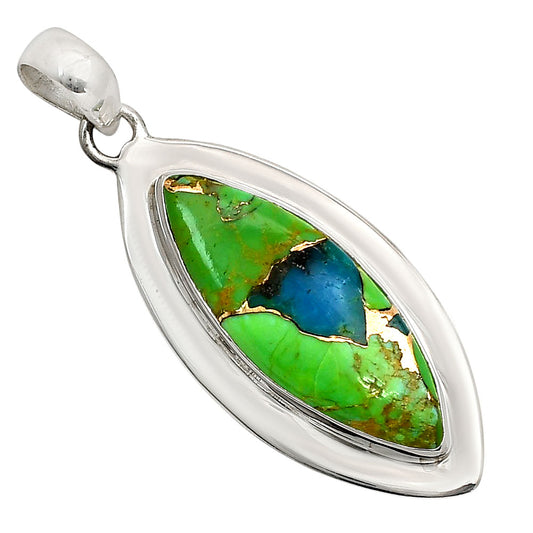 Blue Turquoise In Green Mohave Pendant P-1076 SDP158196