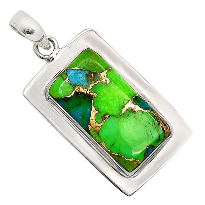 Blue Turquoise In Green Mohave Pendant P-1076 SDP158198