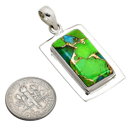 Blue Turquoise In Green Mohave Pendant P-1076 SDP158198