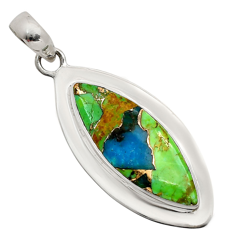 Blue Turquoise In Green Mohave Pendant P-1076 SDP158199