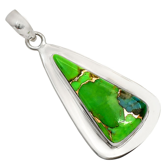 Blue Turquoise In Green Mohave Pendant P-1076 SDP158201