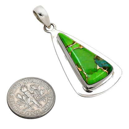 Blue Turquoise In Green Mohave Pendant P-1076 SDP158201