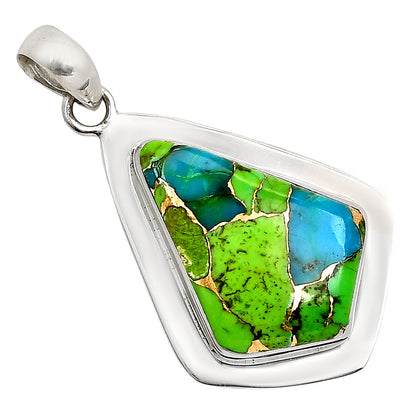 Blue Turquoise In Green Mohave Pendant P-1076 SDP158204