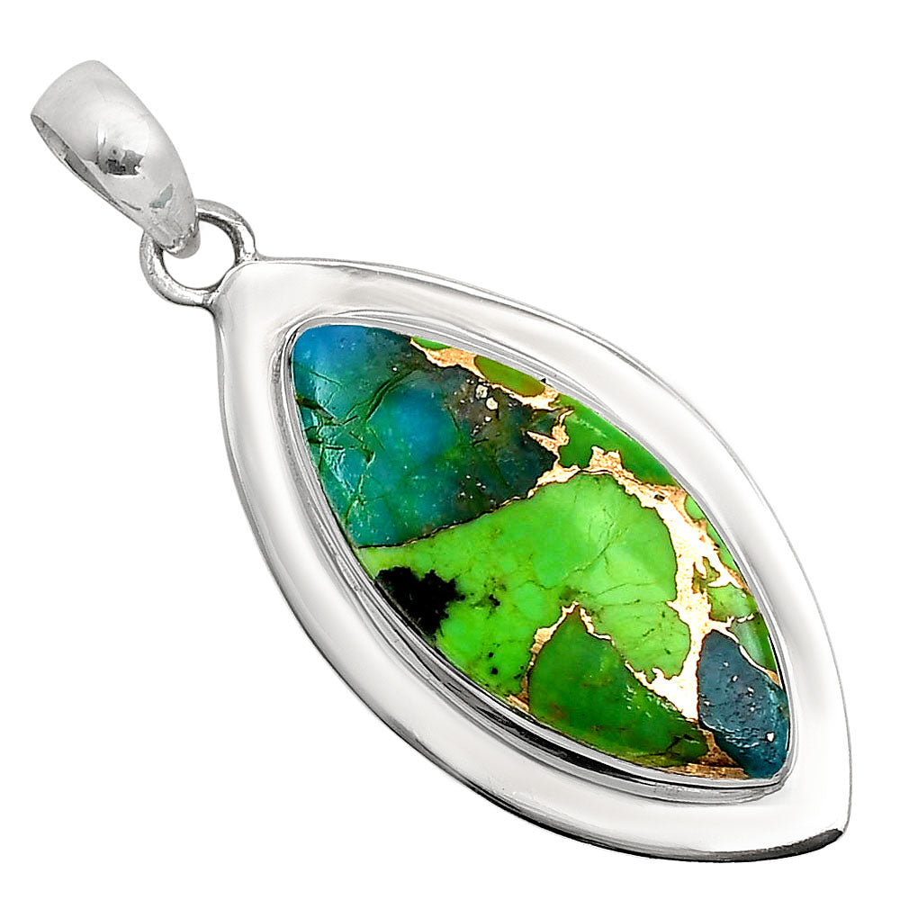 Blue Turquoise In Green Mohave Pendant P-1076 SDP158208