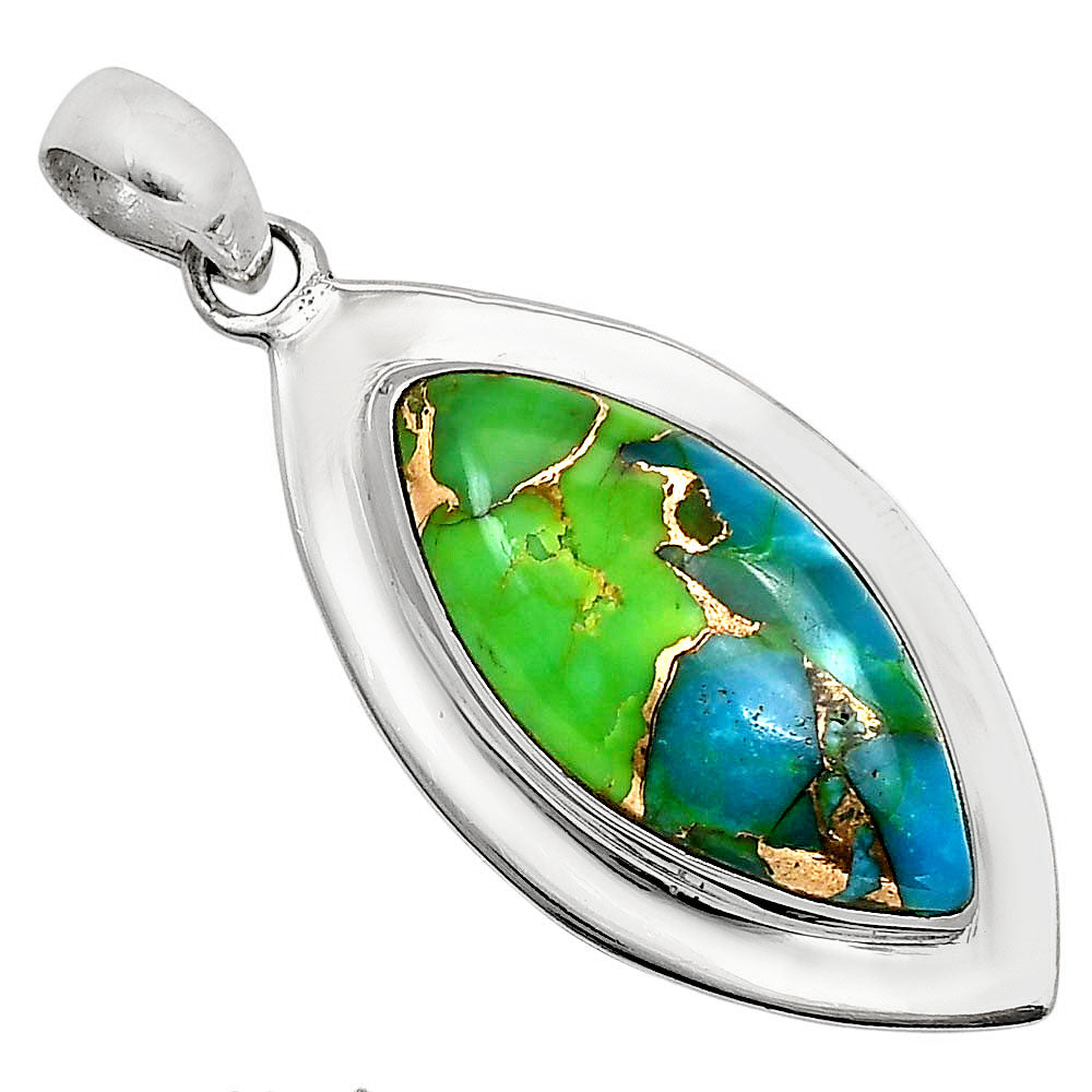 Blue Turquoise In Green Mohave Pendant P-1076 SDP158213