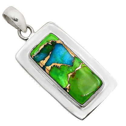 Blue Turquoise In Green Mohave Pendant P-1076 SDP158214