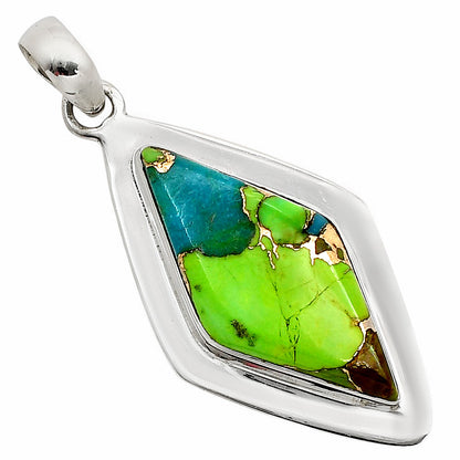 Blue Turquoise In Green Mohave Pendant P-1076 SDP158216