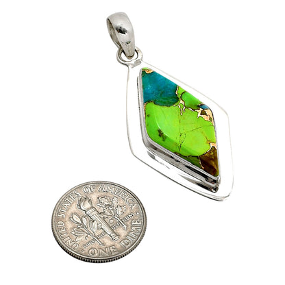 Blue Turquoise In Green Mohave Pendant P-1076 SDP158216