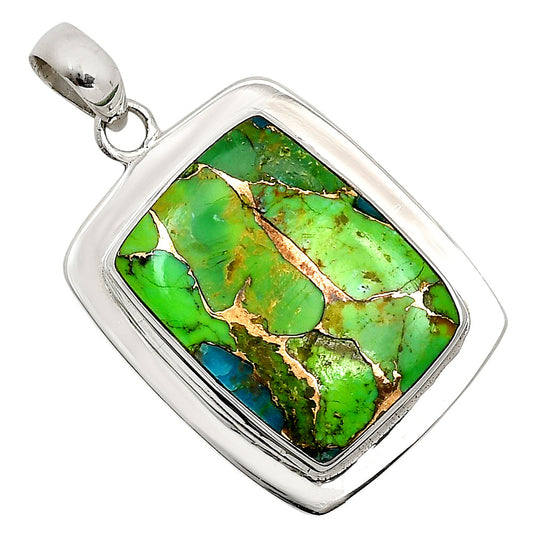 Blue Turquoise In Green Mohave Pendant P-1076 SDP158217
