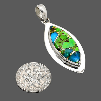 Blue Turquoise In Green Mohave Pendant P-1076 SDP158218