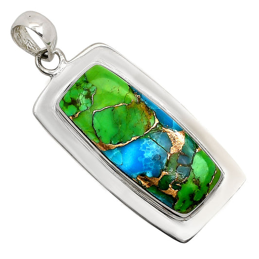 Blue Turquoise In Green Mohave Pendant P-1076 SDP158220