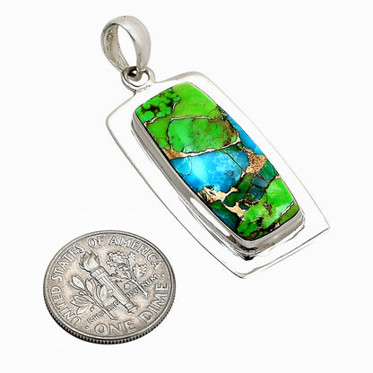 Blue Turquoise In Green Mohave Pendant P-1076 SDP158220