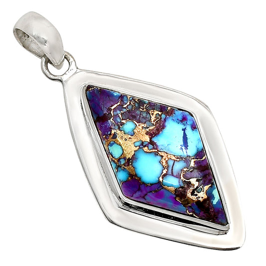 Kingman Purple Dahlia Turquoise Pendant P-1076 SDP158236
