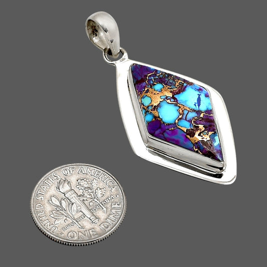 Kingman Purple Dahlia Turquoise Pendant P-1076 SDP158236