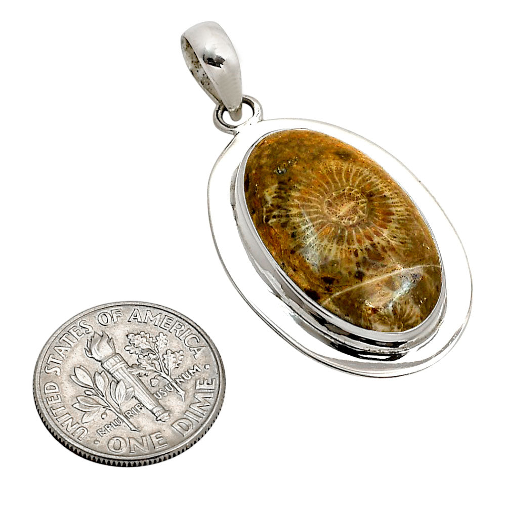 Flower Fossil Coral Pendant P-1076 SDP158244