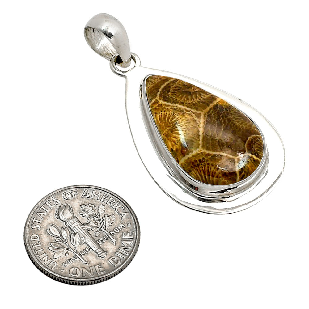 Flower Fossil Coral Pendant P-1076 SDP158245