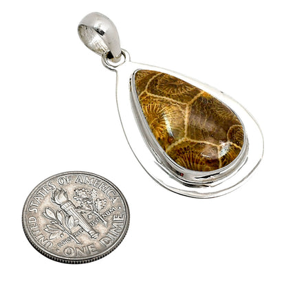 Flower Fossil Coral Pendant P-1076 SDP158245